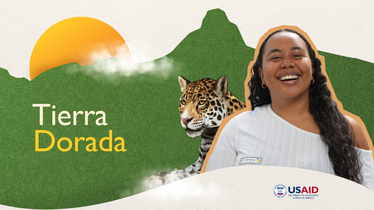 Pieza gráfica oficial de la campaña Tierra Dorada, alianza con USAID