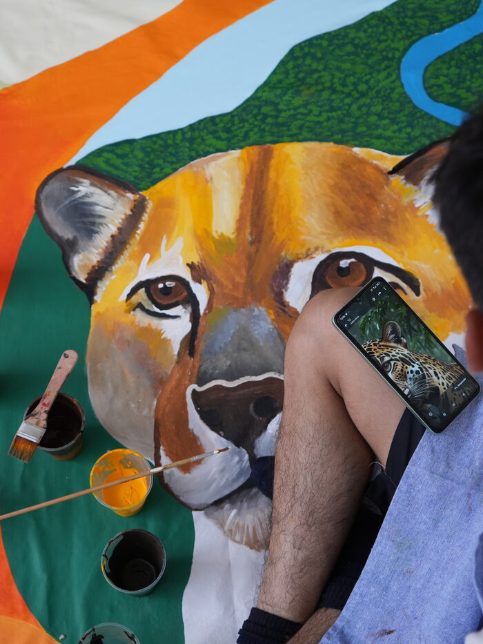 Detalle del mural del jaguar