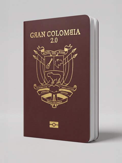 Mockup del pasaporte ilustrado Gran Colombia 2.0